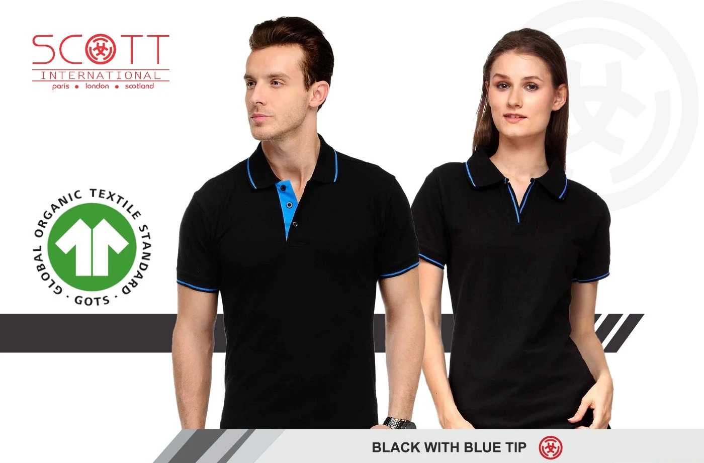 Scott Polo SP-12 - Black with Blue Tip