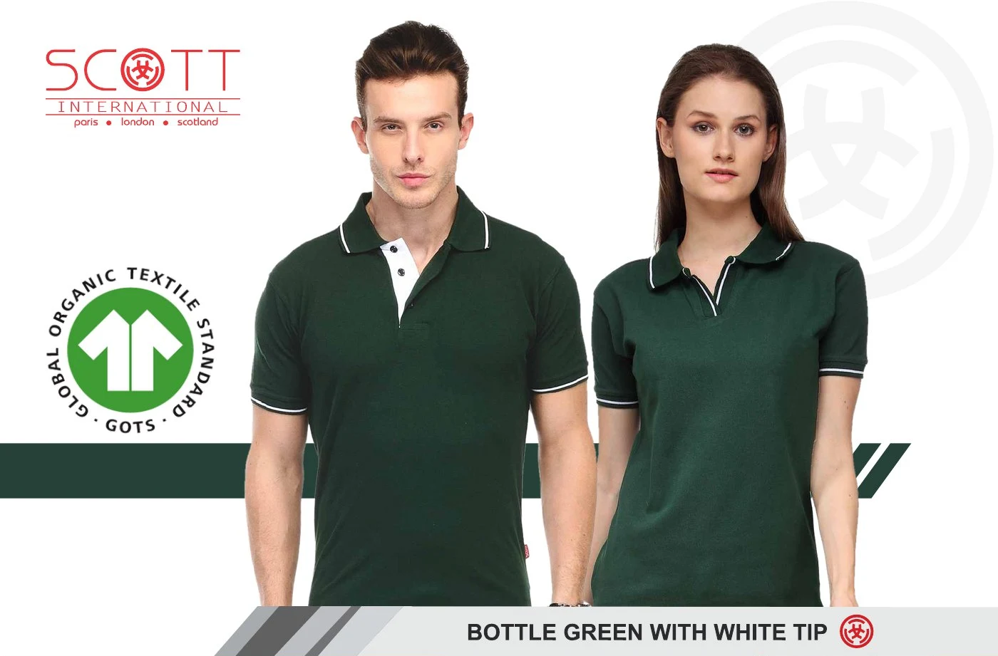 Scott Polo SP-9 - Bottle Green with White Tip